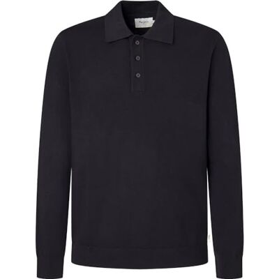 PM702411 Pepe Jeans Męski sweter polo Malone, czarny (czarny), XS PM702411 Pepe Jeans Męski sweter polo Malone, czarny (czarny), XS