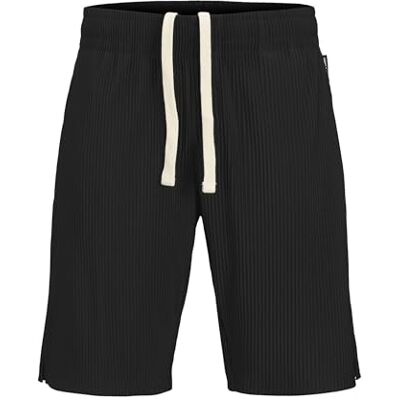 12274987-4723260 Jack & Jones Jpstkarl Interlude plisowane szorty Mid, czarny, M 12274987-4723260 Jack & Jones Jpstkarl Interlude plisowane szorty Mid, czarny, M