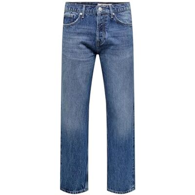 22024939 ONLY & SONS Męskie spodnie ONSEDGE Loose MID 4939 Jeans Noos, Medium Blue Denim, 31/34, niebieski (medium blue denim), 31W / 34L 22024939 ONLY & SONS Męskie spodnie ONSEDGE Loose MID 4939 Jeans Noos, Medium Blue Denim, 31/34, niebieski (medium blue denim), 31W / 34L