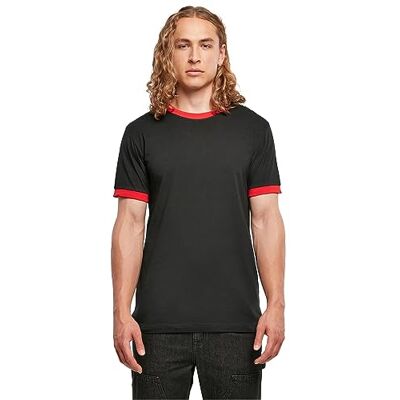BB022 Build Your Brand T-shirt męski, czarny/czerwony, 5XL BB022 Build Your Brand T-shirt męski, czarny/czerwony, 5XL