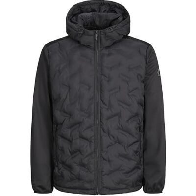 12254548 JACK & JONES Męska kurtka hybrydowa Jcoheat Sn, czarny, XS 12254548 JACK & JONES Męska kurtka hybrydowa Jcoheat Sn, czarny, XS
