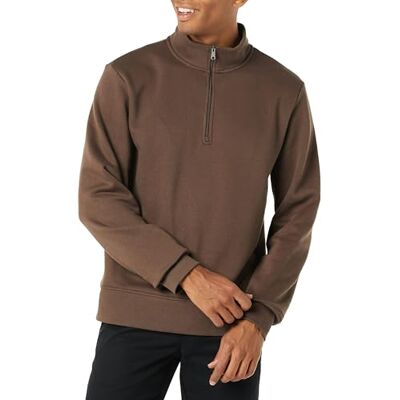 AEM20051F21-BnBrn-Small Amazon Essentials Men's Bluza polarowa z długim rękawem i krótkim zamkiem, Średni brąz, S AEM20051F21-BnBrn-Small Amazon Essentials Men's Bluza polarowa z długim rękawem i krótkim zamkiem, Średni brąz, S
