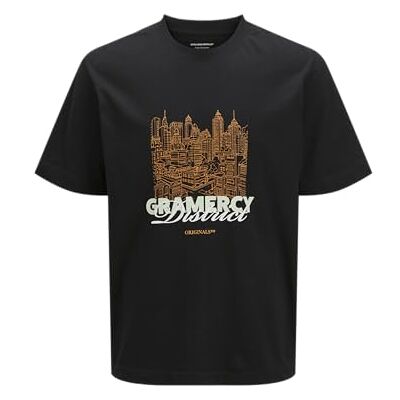 12272981-4733555 Jack & Jones Jorboston Graphic Type Tee SS Crew Neck, czarny, XL 12272981-4733555 Jack & Jones Jorboston Graphic Type Tee SS Crew Neck, czarny, XL