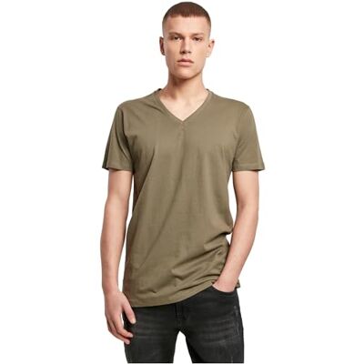 BY006-00176-0039 Build Your Brand Męska lekka koszulka z dekoltem w serek, oliwkowy, 4XL BY006-00176-0039 Build Your Brand Męska lekka koszulka z dekoltem w serek, oliwkowy, 4XL