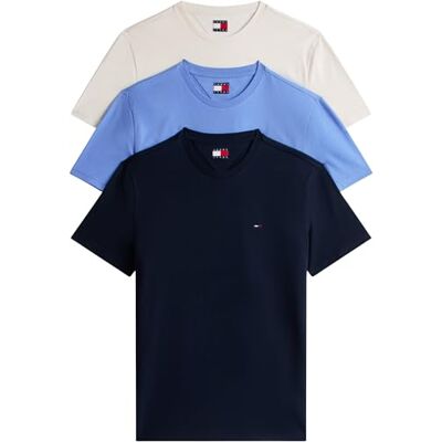 DM0DM215790XUXS Tommy Jeans Tjm Xslim 3 pack Tee Ext Dm0dm21579 S/S, wielokolorowy (Dnn/Antyczny biały/L Hori Blue), XS męski, Wielokolorowy (Dnn/Antyczny Biały/Lt Hori Blue), XS DM0DM215790XUXS Tommy Jeans Tjm Xslim 3 pack Tee Ext Dm0dm21579 S/S, wielokolorowy (Dnn/Antyczny biały/L Hori Blue), XS męski, Wielokolorowy (Dnn/Antyczny Biały/Lt Hori Blue), XS