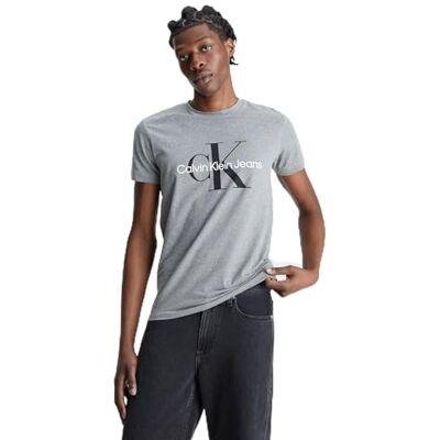 J30J320935 Calvin Klein Jeans Core Monologo Slim Tee Koszulki S/S Mężczyźni, szary, L J30J320935 Calvin Klein Jeans Core Monologo Slim Tee Koszulki S/S Mężczyźni, szary, L
