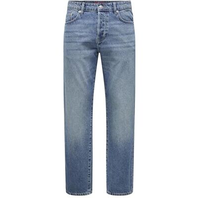 22031145 ONLY & SONS Onsedge Straight Box Tai DNM Cbo Noos, niebieski (medium blue denim), 33W / 34L 22031145 ONLY & SONS Onsedge Straight Box Tai DNM Cbo Noos, niebieski (medium blue denim), 33W / 34L