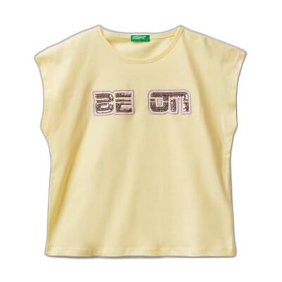 3I1XC10J8 United Colors of Benetton T-shirt, Żółty, 130 3I1XC10J8 United Colors of Benetton T-shirt, Żółty, 130