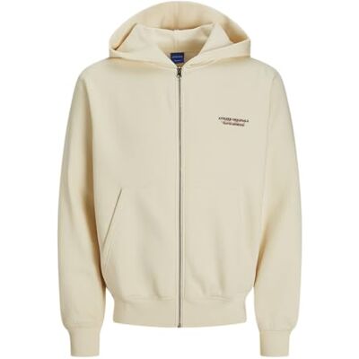 12274594-4719550 Jack & Jones Jorislington Sweat Zip Hood, Antique White, M 12274594-4719550 Jack & Jones Jorislington Sweat Zip Hood, Antique White, M