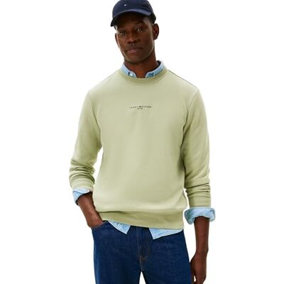 MW0MW33639 Tommy Hilfiger Męska bluza TOMMY LOGO TIPPED CREWNECK , zielona, 3XL, Zielony (ziemia szałwia), 3XL duże rozmiary MW0MW33639 Tommy Hilfiger Męska bluza TOMMY LOGO TIPPED CREWNECK , zielona, 3XL, Zielony (ziemia szałwia), 3XL duże rozmiary