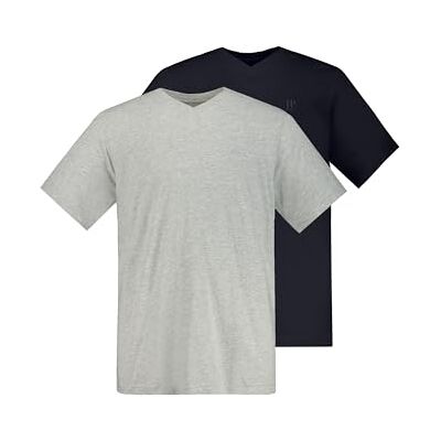 65406762 jp1880 Męski T-shirt, jasnoszary melanż, 5XL 65406762 jp1880 Męski T-shirt, jasnoszary melanż, 5XL