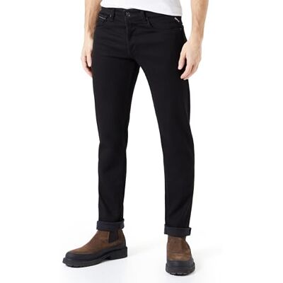 MA972 .000.819BF07 Replay Męskie dżinsy Grover Straight-Fit, Black 098, 30W / 34L MA972 .000.819BF07 Replay Męskie dżinsy Grover Straight-Fit, Black 098, 30W / 34L