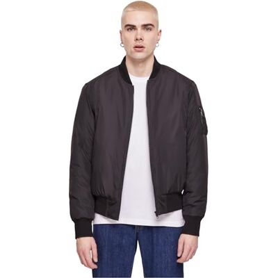 TB6233 Urban Classics M?ska kurtka bomber z recyklingu, czarny, S TB6233 Urban Classics M?ska kurtka bomber z recyklingu, czarny, S