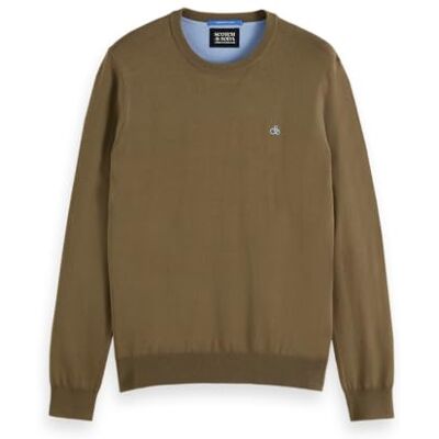 179906 Scotch & Soda Męska bluza sezonowa z wiskozą Regular Fit Crewneck Sweater, Golden Brown 210, M 179906 Scotch & Soda Męska bluza sezonowa z wiskozą Regular Fit Crewneck Sweater, Golden Brown 210, M