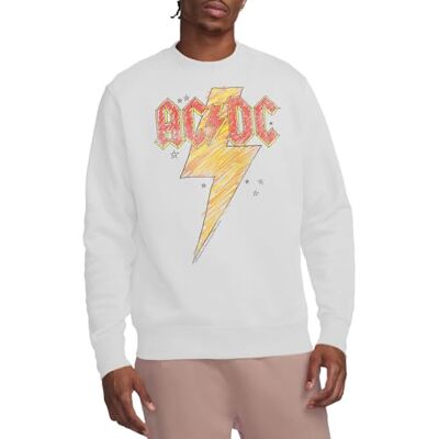 ACDC248-UKAS-65 ACDC Bluza Sketch Bolt Crew, biała, XL, biały, XL ACDC248-UKAS-65 ACDC Bluza Sketch Bolt Crew, biała, XL, biały, XL