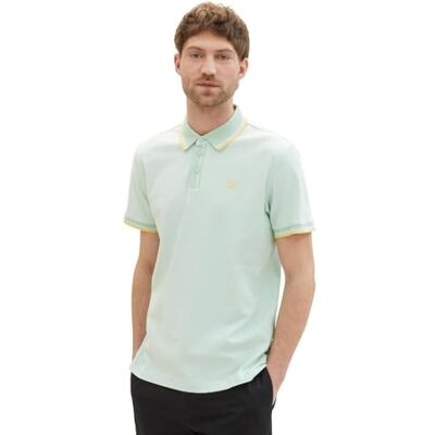 1040822 TOM TAILOR Męska koszulka polo Basic Piqué, 35203 White Mint Twotone, L 1040822 TOM TAILOR Męska koszulka polo Basic Piqué, 35203 White Mint Twotone, L