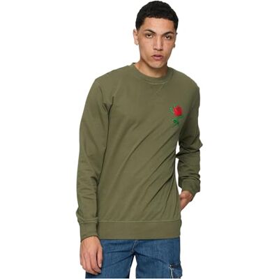 MT2569-00176-0046 Mister Tee Męska róża Crewneck, oliwkowy, M MT2569-00176-0046 Mister Tee Męska róża Crewneck, oliwkowy, M