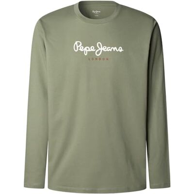 PM5010135 Pepe Jeans Męski T-shirt Eggo Long N, zielony (zieleń wojskowa), M, Zielony (wojskowy zielony), M PM5010135 Pepe Jeans Męski T-shirt Eggo Long N, zielony (zieleń wojskowa), M, Zielony (wojskowy zielony), M