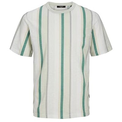 12253552 Jack & Jones JPRBLAPALMA AOP SS Tee Crew Neck SN, Green Tint/Szczegóły: paski, S 12253552 Jack & Jones JPRBLAPALMA AOP SS Tee Crew Neck SN, Green Tint/Szczegóły: paski, S