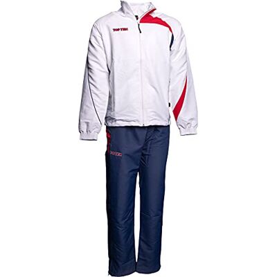 7718-1140 Top TEN dres treningowy "Premium", strój rekreacyjny dla niej i dla niego, dres sportowy, biały ciemnoniebieski, XXS 7718-1140 Top TEN dres treningowy "Premium", strój rekreacyjny dla niej i dla niego, dres sportowy, biały ciemnoniebieski, XXS