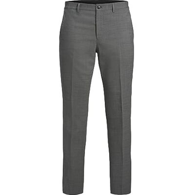 12141112 JACK & JONES PREMIUM Męskie spodnie do garnituru Jprsolaris Trouser Noos, jasnoszary melanżowy, 56 PL 12141112 JACK & JONES PREMIUM Męskie spodnie do garnituru Jprsolaris Trouser Noos, jasnoszary melanżowy, 56 PL