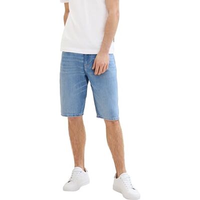 1041422 TOM TAILOR Męskie szorty Morris Relaxed Fit, 10118 Used Light Stone Blue Denim, 29 1041422 TOM TAILOR Męskie szorty Morris Relaxed Fit, 10118 Used Light Stone Blue Denim, 29