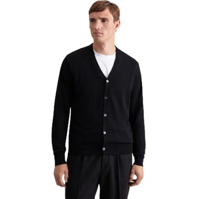845576 Seidensticker Męski kardigan Regular Fit Soft Cardigan 100% bawełna, czarny, XL 845576 Seidensticker Męski kardigan Regular Fit Soft Cardigan 100% bawełna, czarny, XL