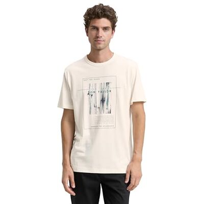1047788 TOM TAILOR T-shirt męski, 10348 Gardenia White, XS 1047788 TOM TAILOR T-shirt męski, 10348 Gardenia White, XS
