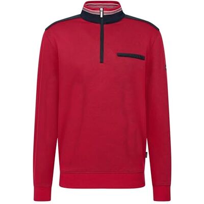 8500-75120C bugatti Męska bluza Troyer kieszeń na piersi bawełna, 950-czerwony, 3XL 8500-75120C bugatti Męska bluza Troyer kieszeń na piersi bawełna, 950-czerwony, 3XL