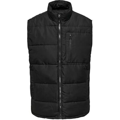 22024229 Only & Sons Onsjake Quilted Kurtka OTW Steppweste Męska, czarny, XL 22024229 Only & Sons Onsjake Quilted Kurtka OTW Steppweste Męska, czarny, XL