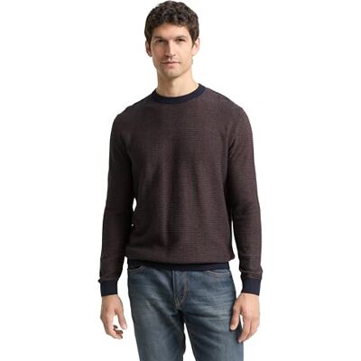 1049372 TOM TAILOR Sweter męski, 39371 Navy Mid Brown Dot Stripe, 3XL 1049372 TOM TAILOR Sweter męski, 39371 Navy Mid Brown Dot Stripe, 3XL
