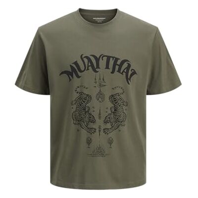12280252-4789932 JACK & JONES Koszulka męska Jorfighter Ss Crew Neck SMU, Dusty Olive, M 12280252-4789932 JACK & JONES Koszulka męska Jorfighter Ss Crew Neck SMU, Dusty Olive, M