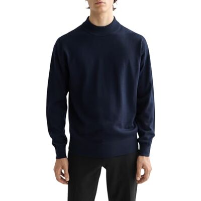 179184 Core Dropped Shoulder Mock Neck Sweter, Night 401, S 179184 Core Dropped Shoulder Mock Neck Sweter, Night 401, S