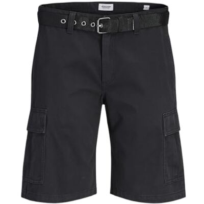 12289335-4908124 JACK & JONES Jpstcole Hudson Belted Cargo Shorts Mid, czarny, L 12289335-4908124 JACK & JONES Jpstcole Hudson Belted Cargo Shorts Mid, czarny, L