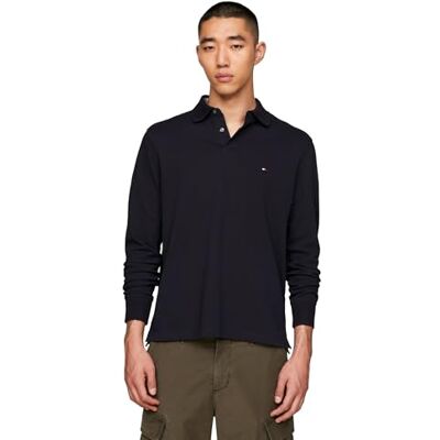 MW20183-401 Tommy Hilfiger Męska koszulka polo z długim rękawem o regularnym kroju ze stretchem i organiczną bawełną, z długim rękawem, normalnym dopasowaniem, ze stretchem i bawełną ekologiczną piqué, Pustynne MW20183-401 Tommy Hilfiger Męska koszulka polo z długim rękawem o regularnym kroju ze stretchem i organiczną bawełną, z długim rękawem, normalnym dopasowaniem, ze stretchem i bawełną ekologiczną piqué, Pustynne
