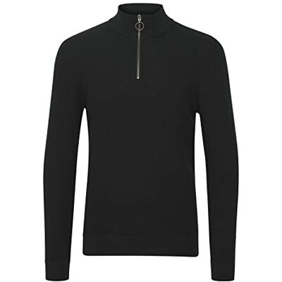 20503972 CASUAL FRIDAY CFKarlo męski sweter z dzianiny Troyer z delikatnej dzianiny, Anthracite Black (194007), M 20503972 CASUAL FRIDAY CFKarlo męski sweter z dzianiny Troyer z delikatnej dzianiny, Anthracite Black (194007), M