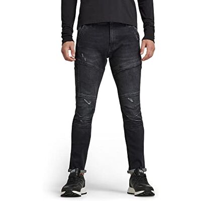D06763 G-STAR RAW męskie dżinsy Rackam 3D Skinny Fit, Średni postarzany szary zniszczony, 32W / 34L D06763 G-STAR RAW męskie dżinsy Rackam 3D Skinny Fit, Średni postarzany szary zniszczony, 32W / 34L