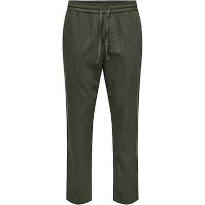 22024966 ONSLINUS Crop 0007 COT LIN PNT NOOS, olive night, XS 22024966 ONSLINUS Crop 0007 COT LIN PNT NOOS, olive night, XS