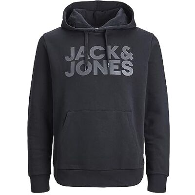 12152840 Mêski Bluza z kapturem Jack & Jones Corp Logo Sweat Hood Classic. Basicowy Sweter z logo., Colours:Black-4, Größe Pullover:XXL 12152840 Mêski Bluza z kapturem Jack & Jones Corp Logo Sweat Hood Classic. Basicowy Sweter z logo., Colours:Black-4, Größe Pullover:XXL