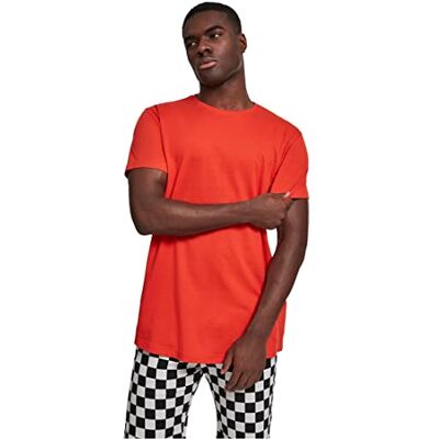 TB1561 Urban Classics Men Tb638-Shaped Long Tee Bloodorange Xs TB1561 Urban Classics Men Tb638-Shaped Long Tee Bloodorange Xs