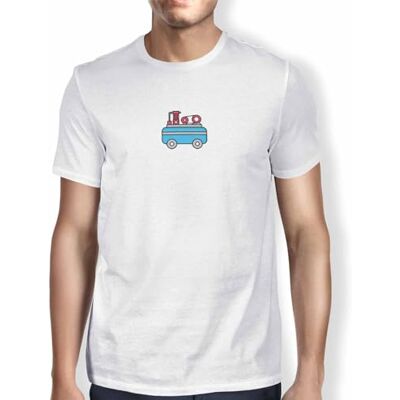 FDMTSI-102430-W-M Green Fish, Basic męski T-shirt, 100% bawełna, Regular Fit, Digital Icon Printed, rozmiar: M, kolor: biały, biały, M FDMTSI-102430-W-M Green Fish, Basic męski T-shirt, 100% bawełna, Regular Fit, Digital Icon Printed, rozmiar: M, kolor: biały, biały, M