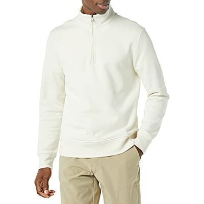 AEM20051F21-BgeOW-Large Amazon Essentials Men's Bluza polarowa z długim rękawem i krótkim zamkiem, Złamana biel, L AEM20051F21-BgeOW-Large Amazon Essentials Men's Bluza polarowa z długim rękawem i krótkim zamkiem, Złamana biel, L