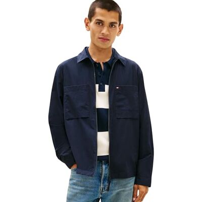 MW0MW42586 Tommy Hilfiger Męska bluza TECH Overshirt, niebieska, XS, Niebieski (pustynne niebo), XS MW0MW42586 Tommy Hilfiger Męska bluza TECH Overshirt, niebieska, XS, Niebieski (pustynne niebo), XS