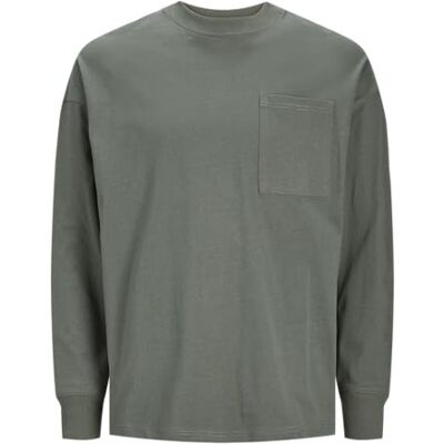 12253454-4444365 JACK & JONES Męska koszulka z długim rękawem Jcoclean Pocket Tee Ls Crew Neck, Agave Green, M 12253454-4444365 JACK & JONES Męska koszulka z długim rękawem Jcoclean Pocket Tee Ls Crew Neck, Agave Green, M