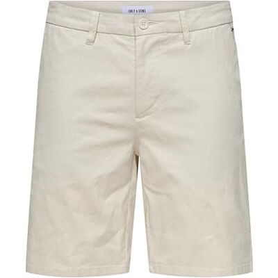 22024940-4510779 ONLY & SONS ONSMARK 0011 Cotton Linen Shorts NOOS, Silver Lining, XXL 22024940-4510779 ONLY & SONS ONSMARK 0011 Cotton Linen Shorts NOOS, Silver Lining, XXL