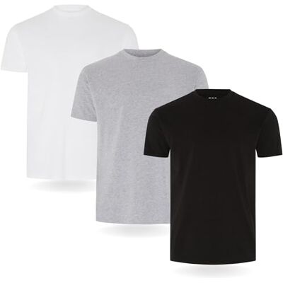 FM-T-SHIRT-3-BGW-3XL FM London (3/5-pack męska koszulka, czarny, szary, biały (zestaw 3), 3XL mężczyźni FM-T-SHIRT-3-BGW-3XL FM London (3/5-pack męska koszulka, czarny, szary, biały (zestaw 3), 3XL mężczyźni