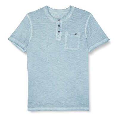 1032412 TOM TAILOR Męskie Henley koszulka z kieszenią na piersi , 26298 Calm Cloud Blue, XXS 1032412 TOM TAILOR Męskie Henley koszulka z kieszenią na piersi , 26298 Calm Cloud Blue, XXS