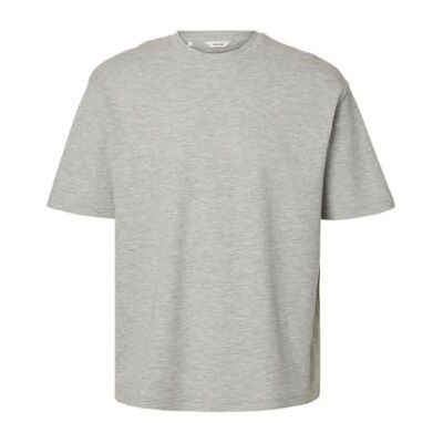 16094143-4916494 SELECTED MEN Slhlooseoscar SS O-Neck Tee Noos, jasnoszary melanżowy, XL 16094143-4916494 SELECTED MEN Slhlooseoscar SS O-Neck Tee Noos, jasnoszary melanżowy, XL