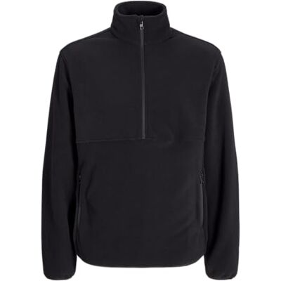 12269980 JJ REBEL Męska kurtka JREBFLEECE Half Zip Jacket Black, XL, czarny, XL 12269980 JJ REBEL Męska kurtka JREBFLEECE Half Zip Jacket Black, XL, czarny, XL