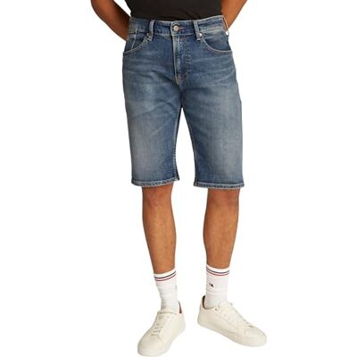 DM0DM20948 Tommy Jeans Męskie RONNIE SHORT BI5154 szorty z 5 kieszeniami, denim, 30W, Denim (ciemny dżins), 30W DM0DM20948 Tommy Jeans Męskie RONNIE SHORT BI5154 szorty z 5 kieszeniami, denim, 30W, Denim (ciemny dżins), 30W